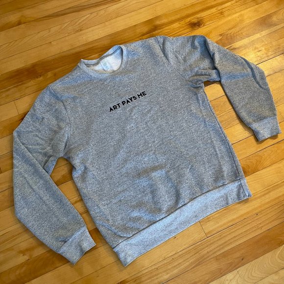 "Art Pays Me" Grey Artisan Sweater - Picture 1 of 3